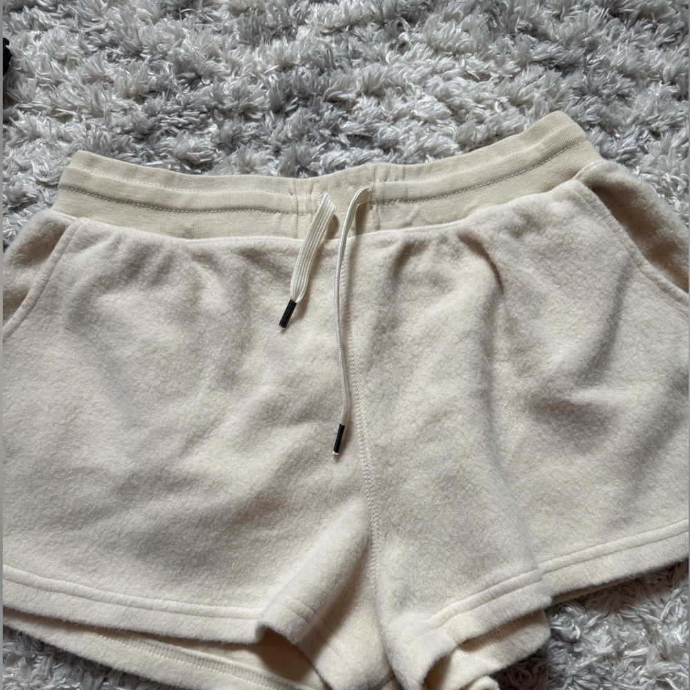 FEAT Cozy Cream Fleece Lounge Shorts